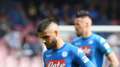 Napoli's Lorenzo Insigne shows his disappointment
