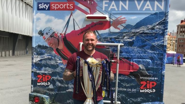 The #FANVAN team take the Champions Cup trophy across to Spain for the European Rugby finals in Bilbao, then head to Barcelona for some pit lane access at the Grand Prix
