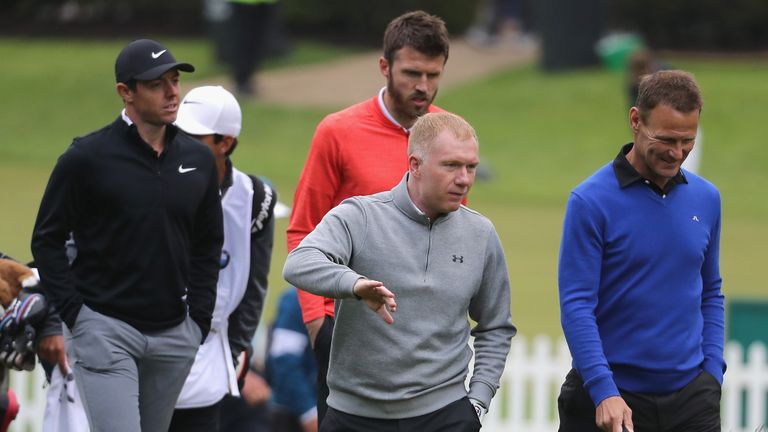 Rory McIlroy, Michael Carrick, Scholes and Teddy Sheringham played together in the pro-am 