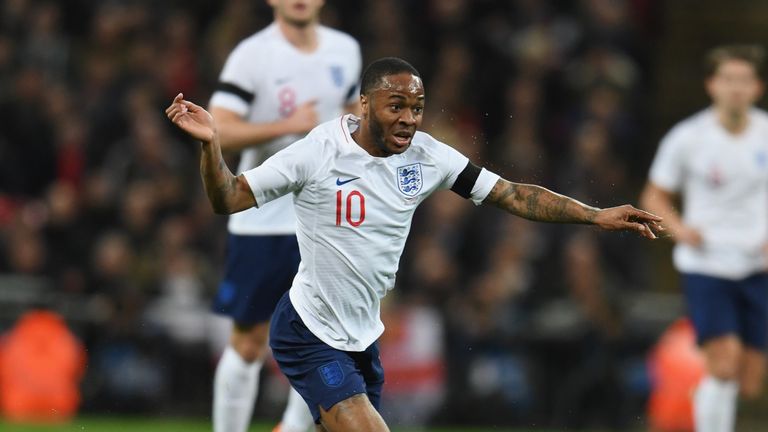Sterling's two international strikes have come against Estonia and Lithuania