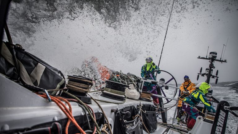 Team AkzoNobel during their record day (credit: Konrad Frost/Volvo Ocean Race)