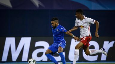 Image of Hillal Soudani (left) in action for Dinamo Zagreb
