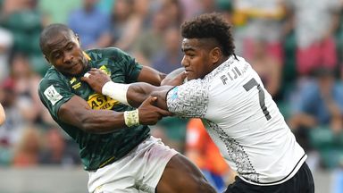 Josua Tuisova (right) starts on the right wing for Fiji