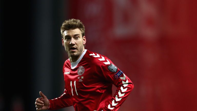Nicklas Bendtner injured his groin before joining up with the Denmark squad