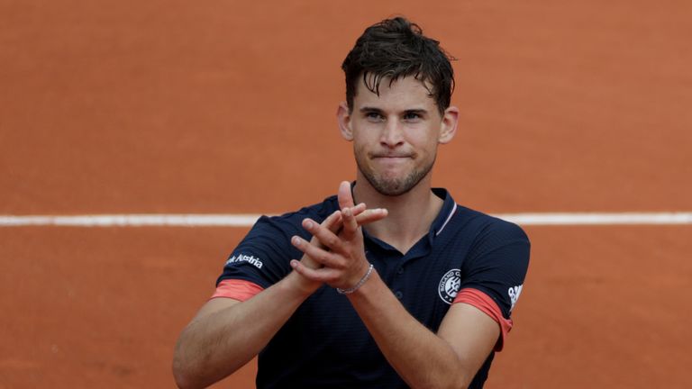 Thiem takes on unseeded Marco Cecchinato of Italy for a place in Sunday's final