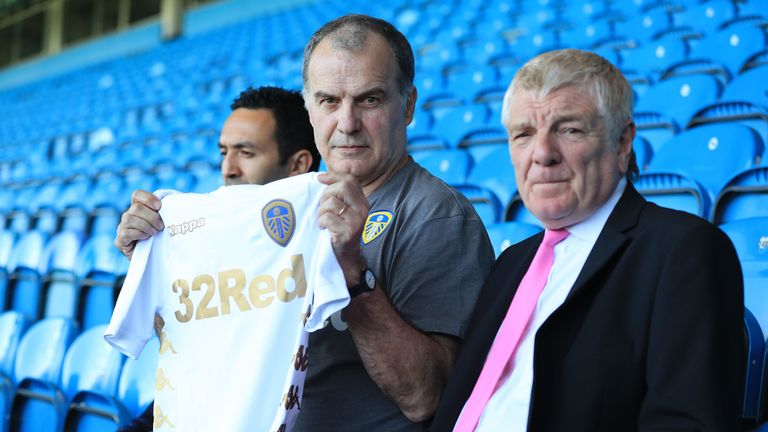 Marcelo Bielsa at his unveiling at Elland Road