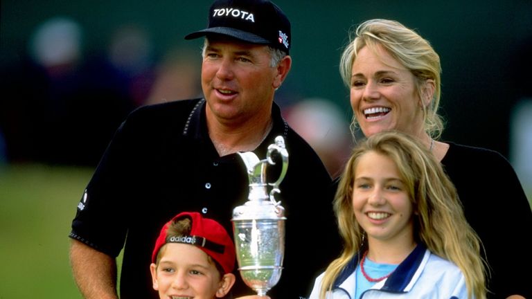 Mark O'Meara celebrates with his family after winning The Open at Royal Birkdale in 1998