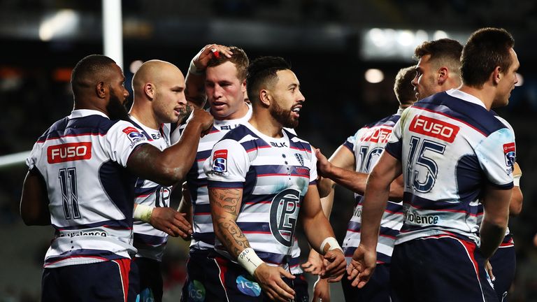 Tries through Bill Meakes (two) and Dane Haylett-Petty saw the Rebels beat the Blues in Auckland