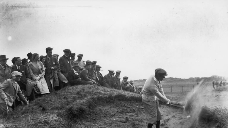  Armour hitting out of the bunker at Carnoustie