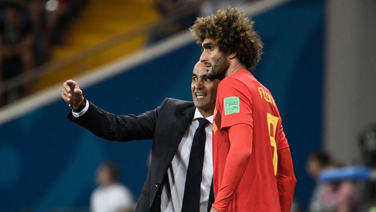 Roberto Martinez issues instructions to sub Marouane Fellaini