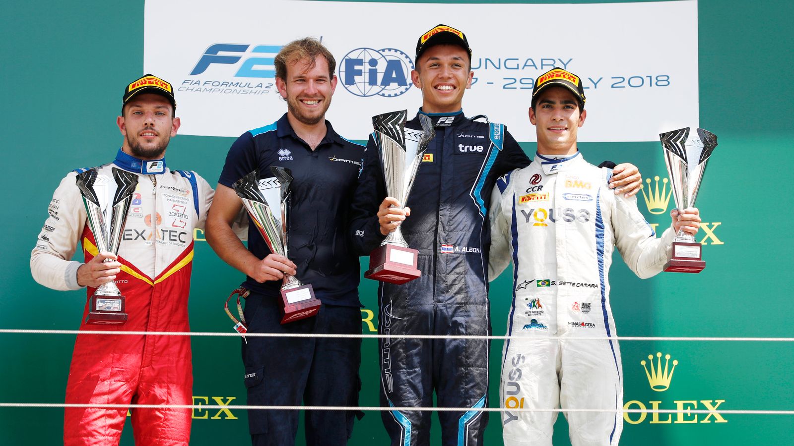 Alexander Albon wins the F2 Sprint Race at the Hungarian GP | Motor ...