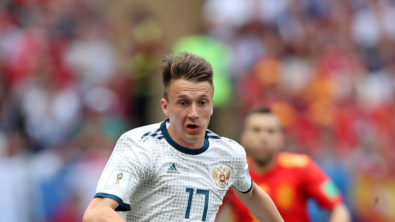 Russian midfielder Aleksandr Golovin is a target for Chelsea