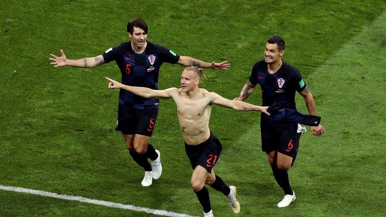 Domagoj Vida put Croatia in front in extra-time