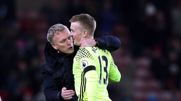 David Moyes managed Pickford at Sunderland during the 2016/17 Premier League season