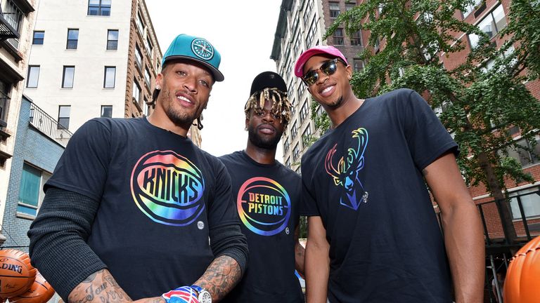 NBA stars Michael Beasley, Reggie Bullock and John Henson were guests on the organisation's parade float at New York Pride last month