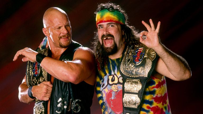 'Stone Cold' Steve Austin and Dude Love held the tag-team titles in 1997