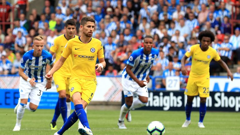 Jorginho scored Chelsea's second goal from the spot