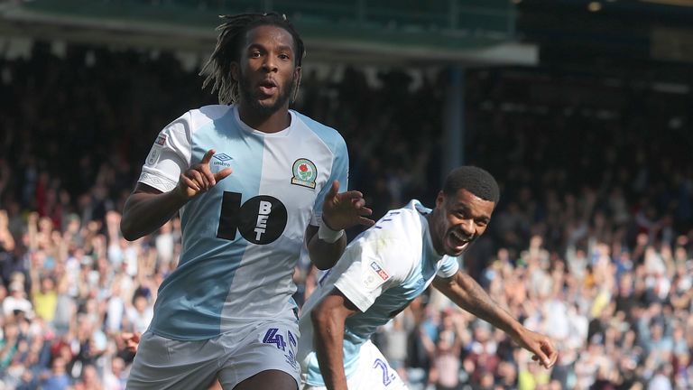 Kasey Palmer celebrates scoring Blackburn's winning goal