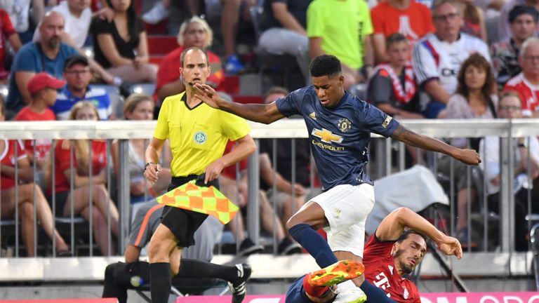 Marcus Rashford struggled to get involved at the Allianz Arena