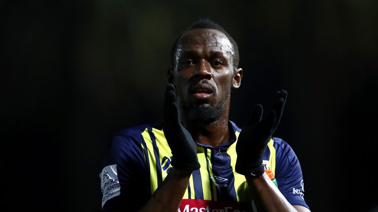 Usain Bolt came off the bench for Central Coast Mariners to make his professional football debut