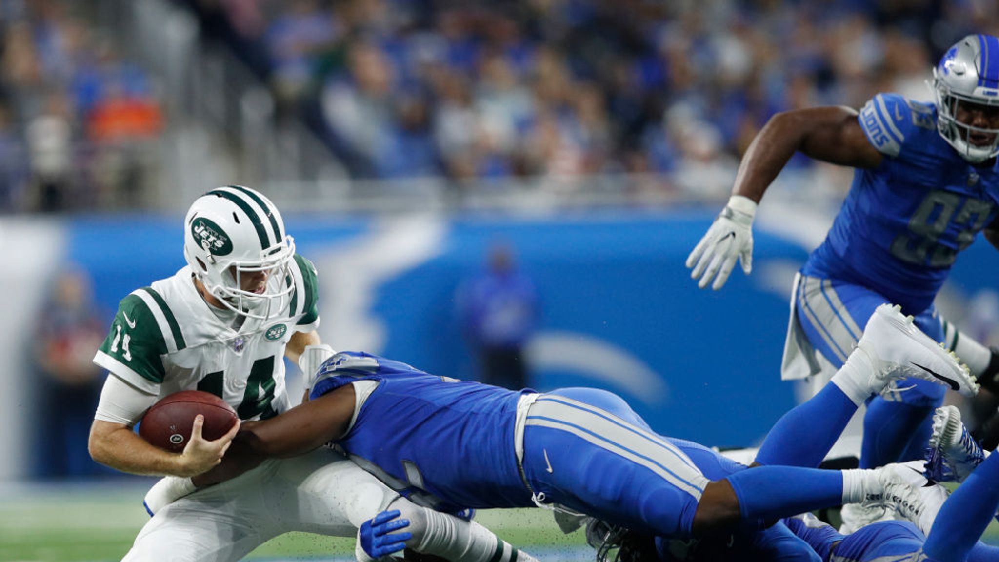 Lions vs. Jets final score, takeaways: Darnold leaps out to Rookie of the  Year lead in debut 