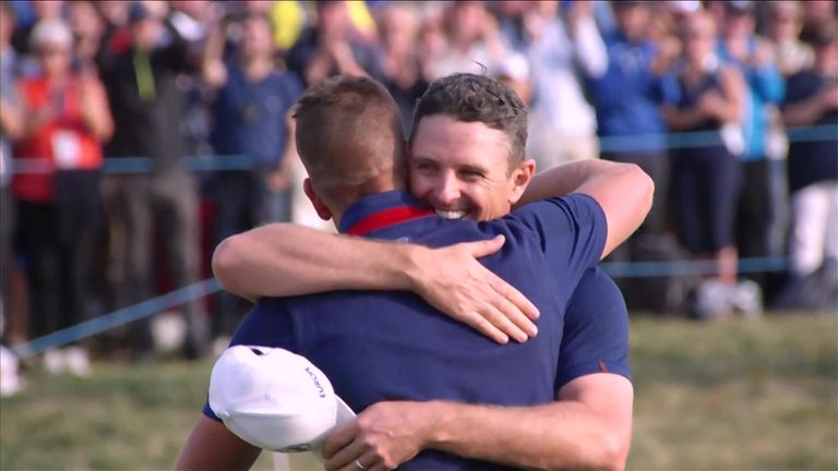 Highlights from a record breaking day one for Team Europe at the Ryder Cup in Paris.