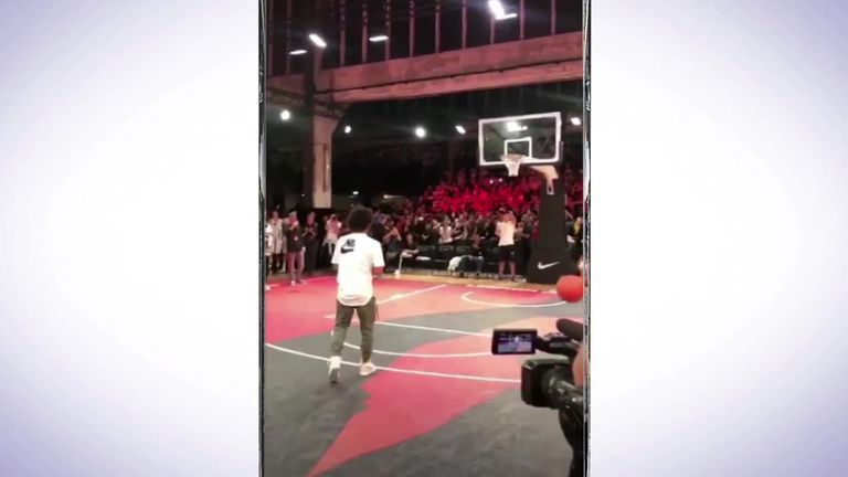 Leroy Sane and his Germany team-mates try to impress Lebron James