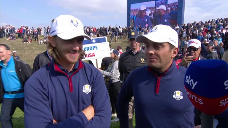 Tommy Fleetwood says he loved every minute of his first Ryder Cup match after gaining Europe a crucial point.