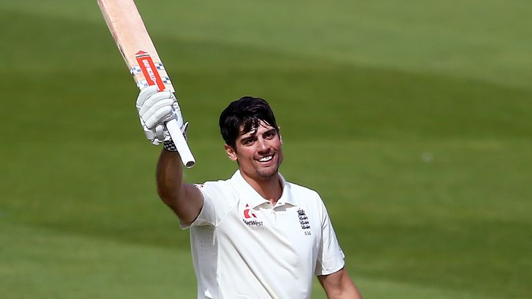 Alastair Cook scored his 33rd century in his final Test innings for England, with overthrows from Jasprit Bumrah taking him to the milestone.