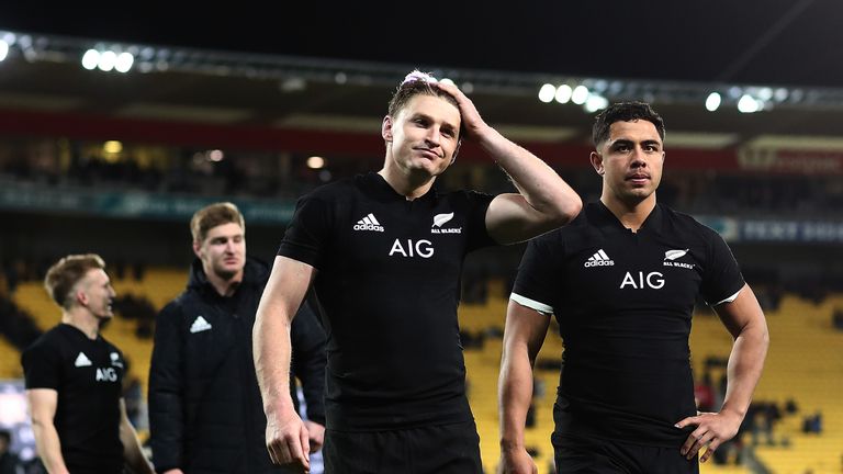 Beauden Barrett shows his disappointment after defeat in Wellington