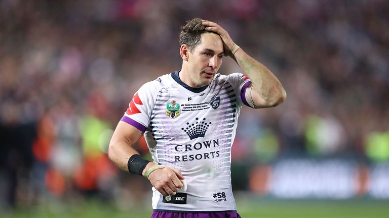 Billy Slater shows his disappointment after the final whistle