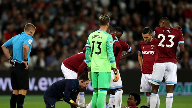Sanchez sustained the injury during the 8-0 thumping of Macclesfield in the Carabao Cup