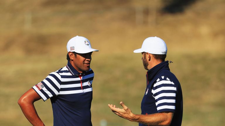 Dustin Johnson and Tony Finau have practised together at Le Golf National this week