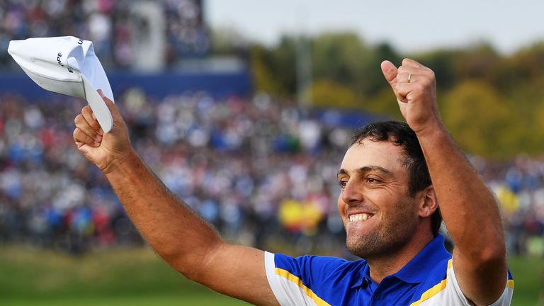 Francesco Molinari clinched the winning point to become the first European to win all five matches