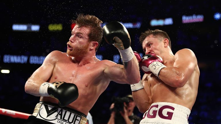 Saul & # 8216; Canelo & # 8217; Alvarez (L) y Gennady Golovkin compartieron dos peleas clásicas