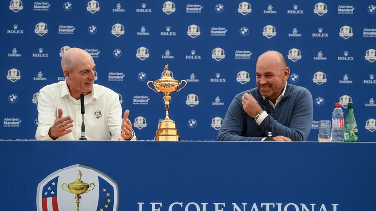 Rival captains Furyk and Thomas Bjorn at their press conference on Monday