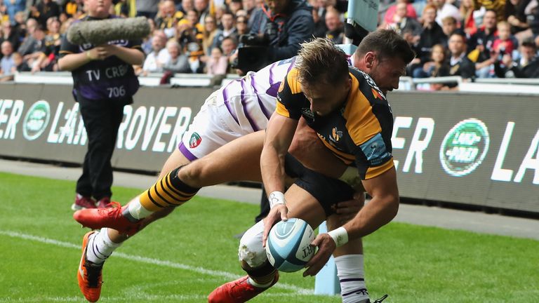 Josh Bassett scored one of Wasps' four tries at the Ricoh Arena