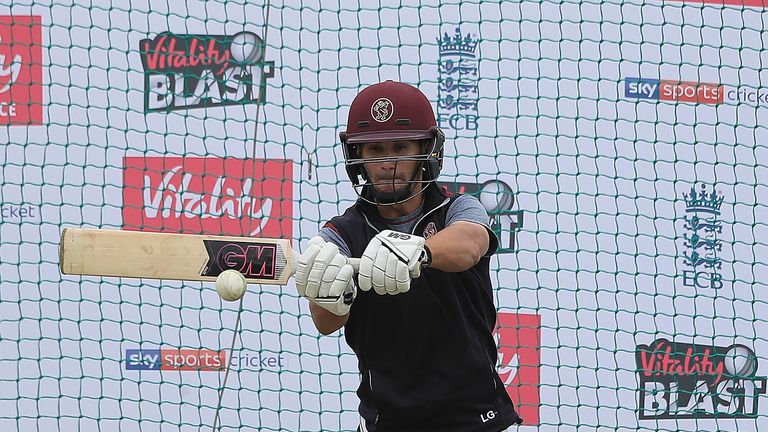 Somerset's Lewis Gregory nets at Edgbaston on the eve of Finals Day
