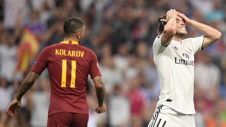 Gareth Bale reacts after missing an early chance