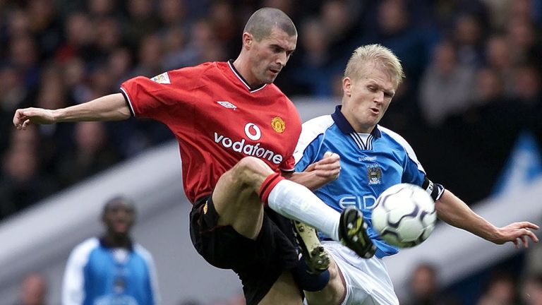 Erling Haaland's dad Alf-Inge (right) famously clashed with Roy Keane in the Premier League.
