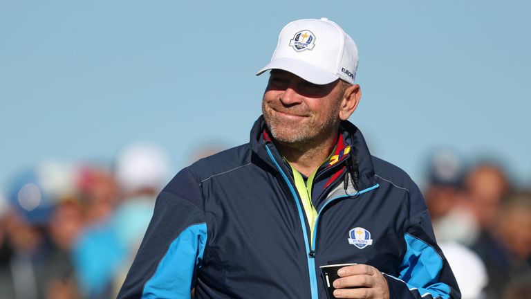 Thomas Bjorn was looking relaxed on Tuesday morning