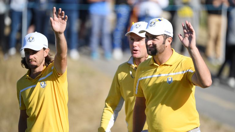 Tommy Fleetwood and Jon Rahm were in the second practice group on Thursday