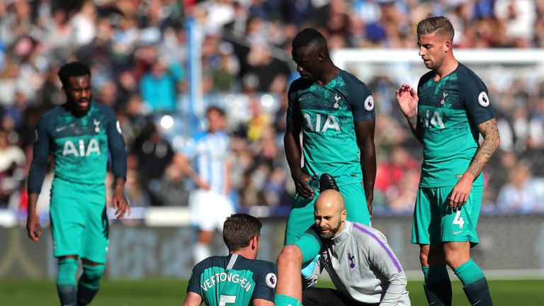 Jan Vertonghen picked up his hamstring injury in Tottenham's win at Huddersfield last month