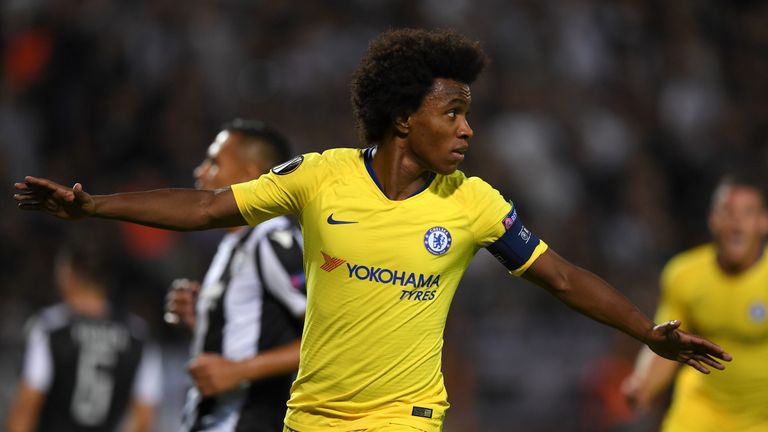 Willian scored the winner against PAOK in the first leg while Chelsea won 1-0