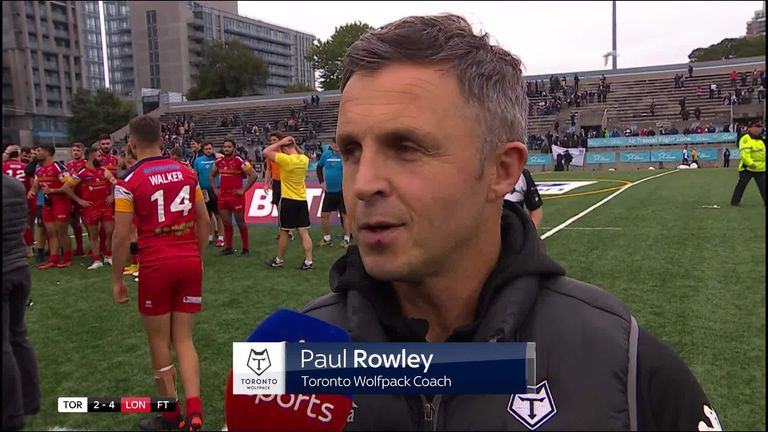 Toronto Wolfpack head coach Paul Rowley speaks to Sky Sports after his side's home Million Pound Game defeat. 