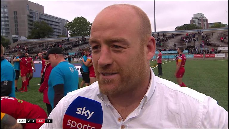 London Broncos head coach Danny Ward chats to Sky Sports after his side's Million Pound Game victory. 