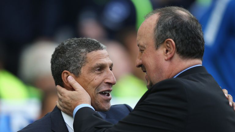 Chris Hughton (left) takes his Brighton side to Newcastle on Saturday