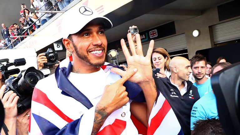 Lewis Hamilton celebra su victoria en el campeonato en el GP de México del año pasado