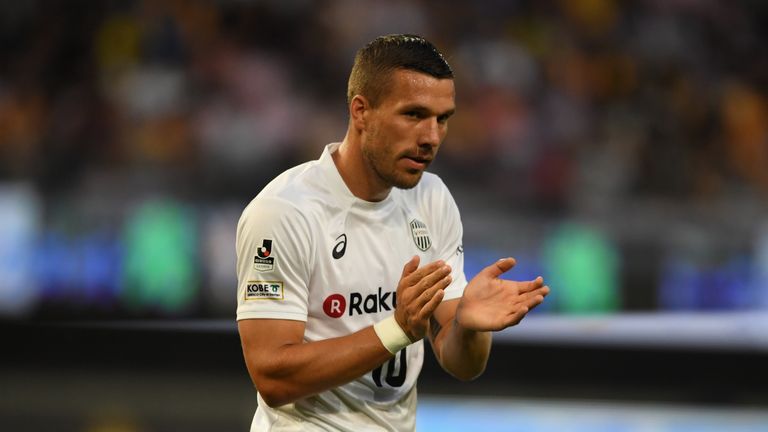 Lukas Podolski has scored three goals in the J-League this season