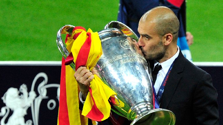 Guardiola won two Champions League titles with Barcelona in four seasons